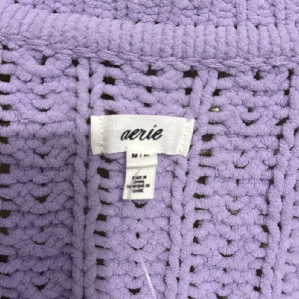 Aerie Lavender chenille Sweater size medium nwt - Picture 2 of 3